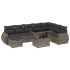 Set de muebles de jardín 9 pzas y cojines ratán sintético