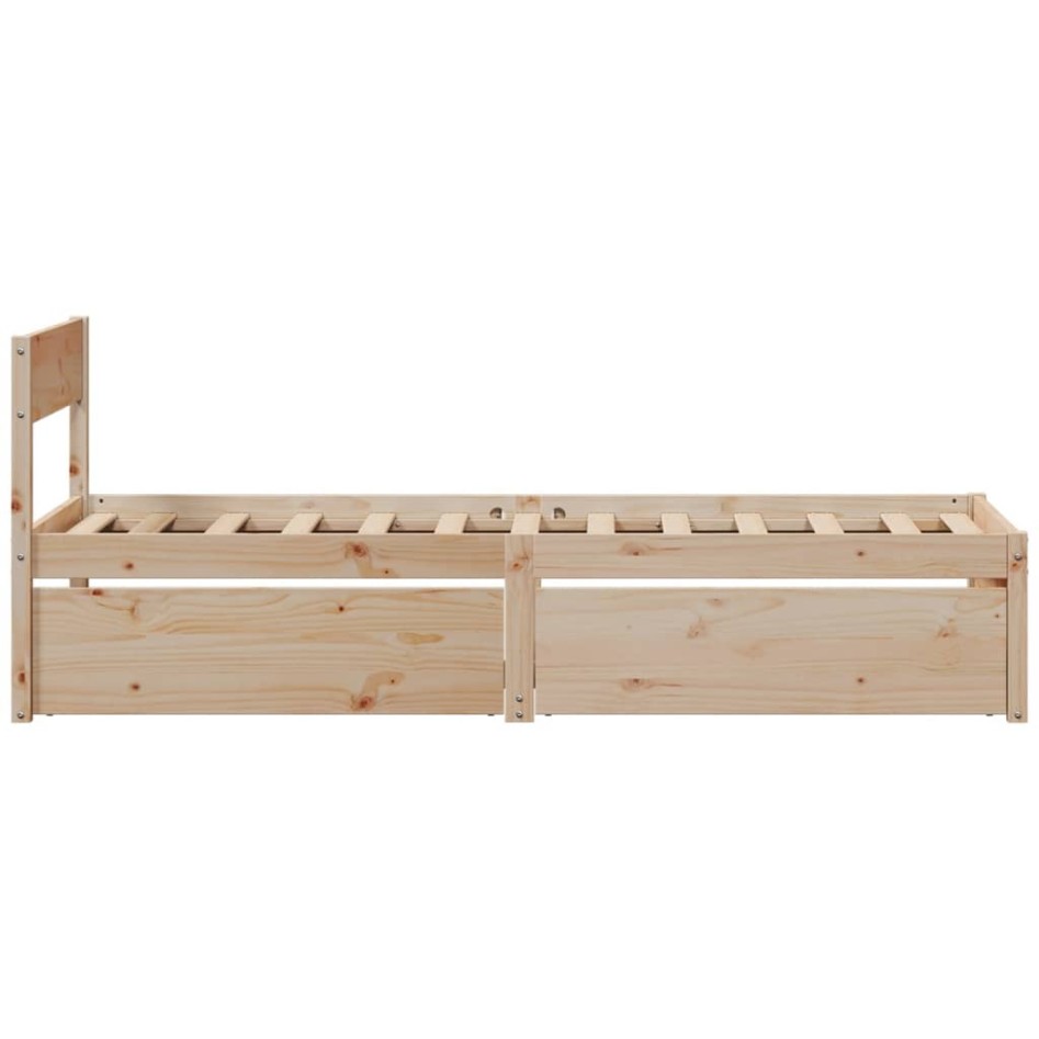 Estructura de cama sin colchón madera maciza de pino 90x200