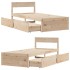 Estructura de cama sin colchón madera maciza de pino 90x200