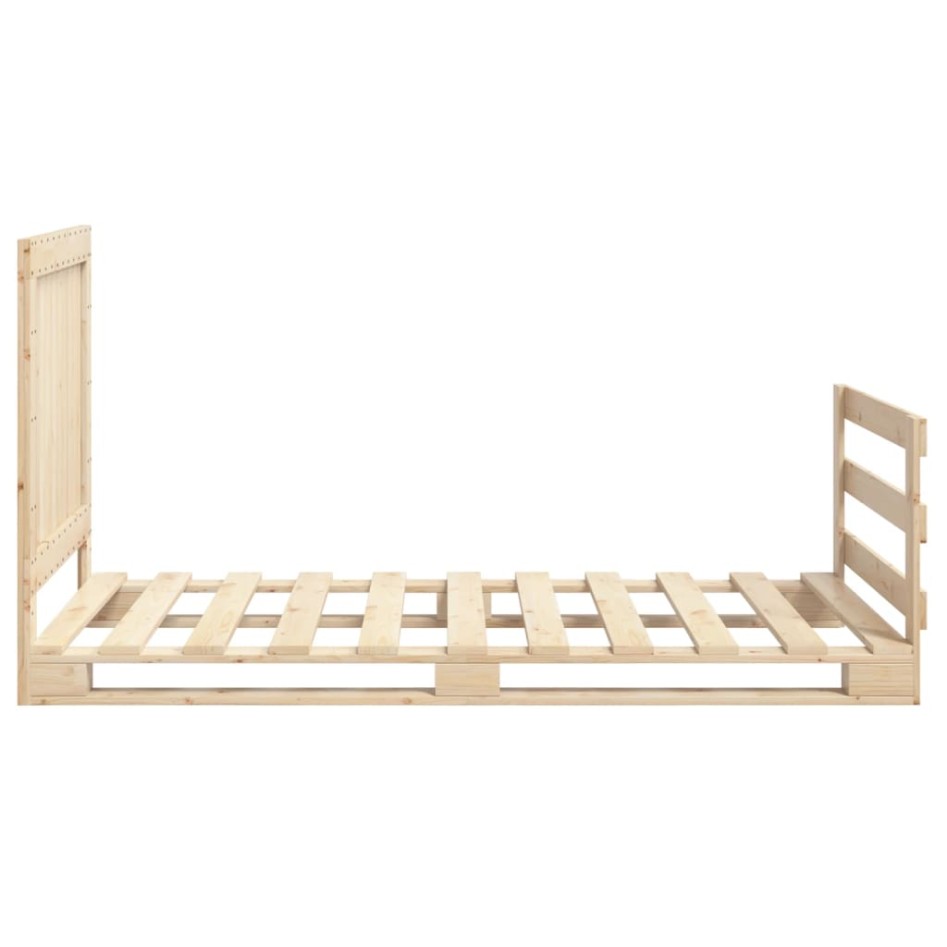 Estructura de cama con cabecero madera maciza pino 100x200