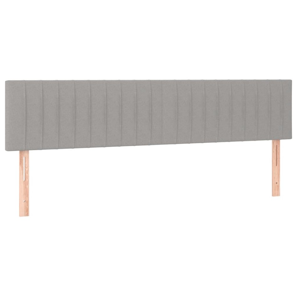 Cama box spring con colchón tela gris claro 160x200