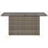 Mesa de jardín superficie de vidrio ratán PE gris 100x55x73
