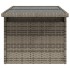Mesa de jardín superficie de vidrio ratán PE gris 100x55x73