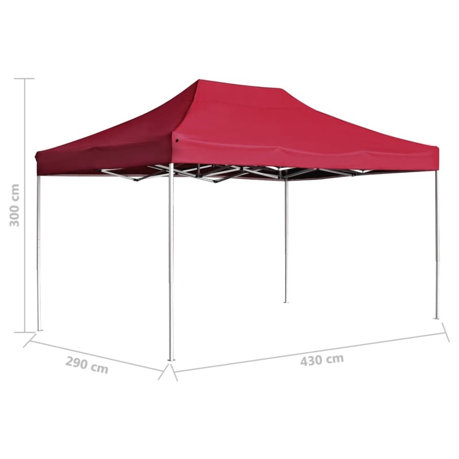 Carpa plegable profesional de aluminio rojo vino tinto