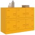 Aparador de acero amarillo mostaza 99x39x73