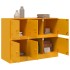 Aparador de acero amarillo mostaza 99x39x73