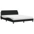 Cama con colchón de tela negro 160x200