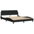 Cama con colchón de tela negro 160x200