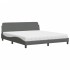 Cama con colchón de tela gris oscuro 180x200