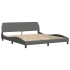 Cama con colchón de tela gris oscuro 180x200
