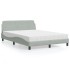 Cama con colchón terciopelo gris claro 140x200