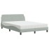 Cama con colchón terciopelo gris claro 140x200