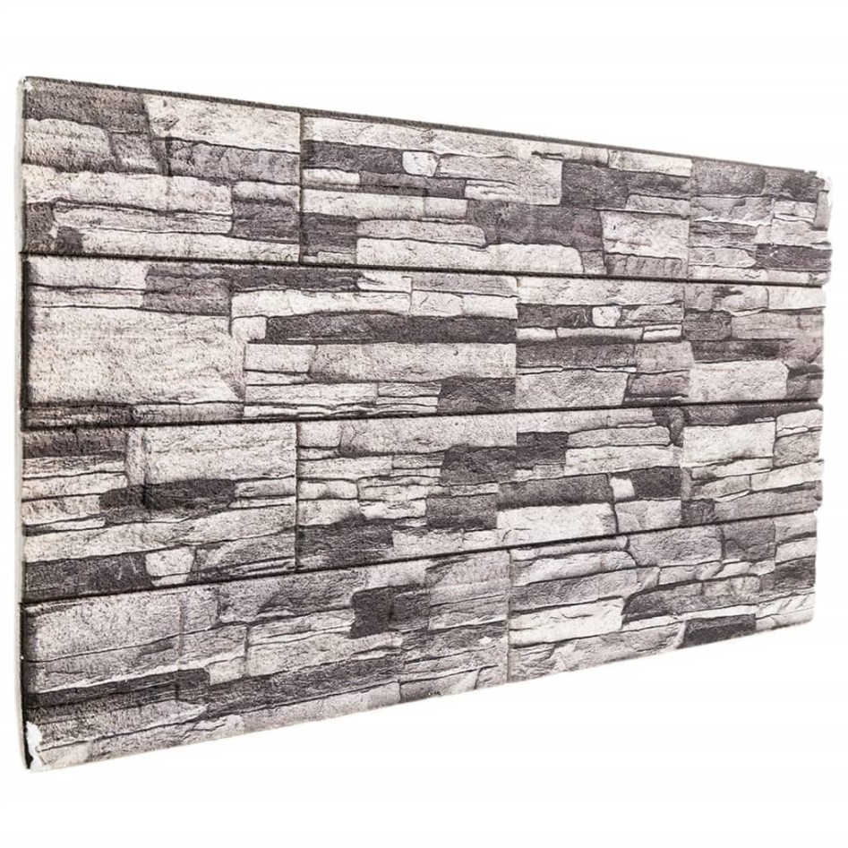 Paneles de pared 3D 10 unidades EPS gris claro 100x50