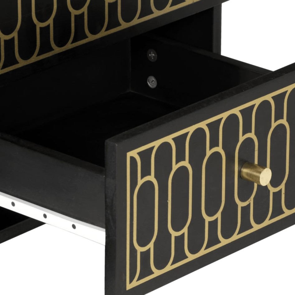 Mesitas de noche 2 uds madera maciza de mango 40x33x46