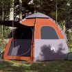 Tienda campaña cabaña 4 personas apertura rápida gris naranja