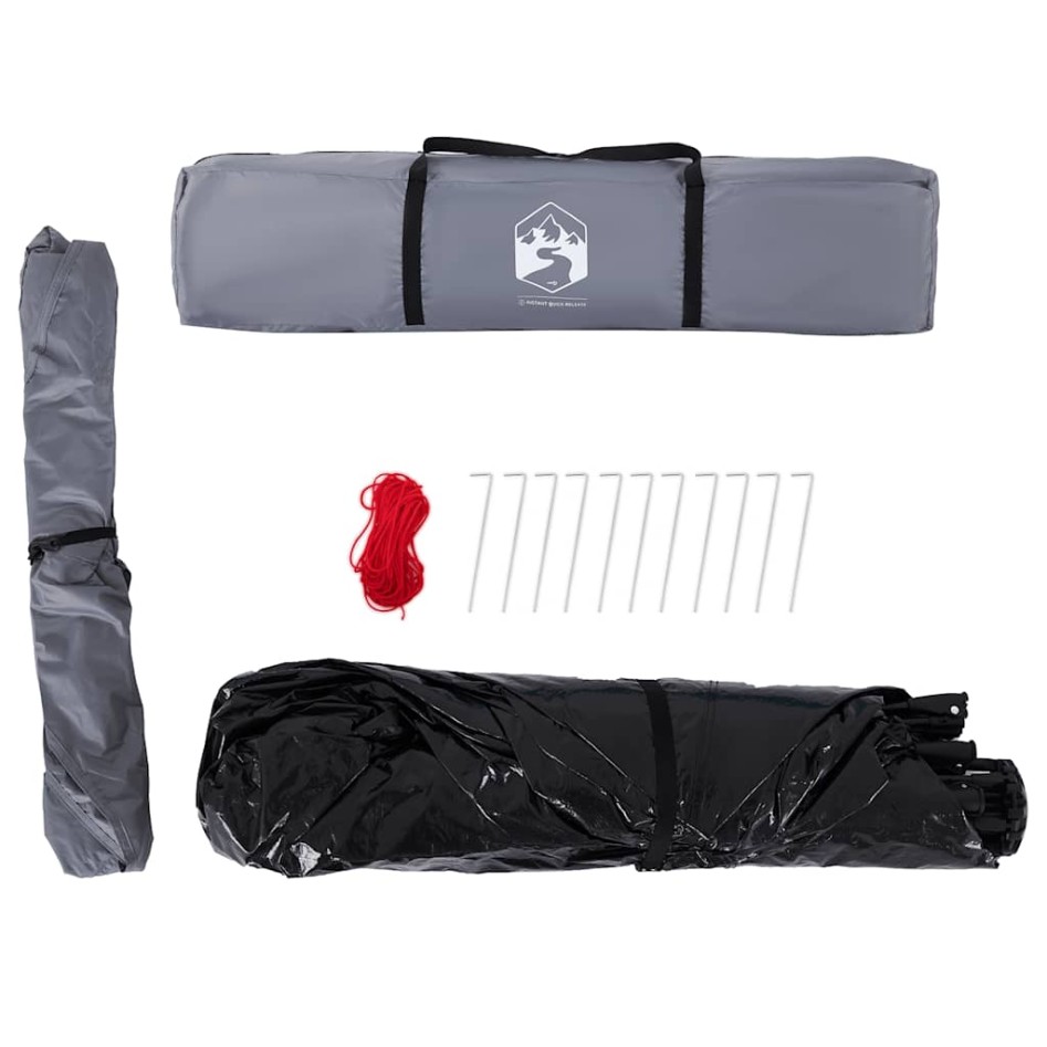 Tienda campaña cabaña 4 personas apertura rápida gris