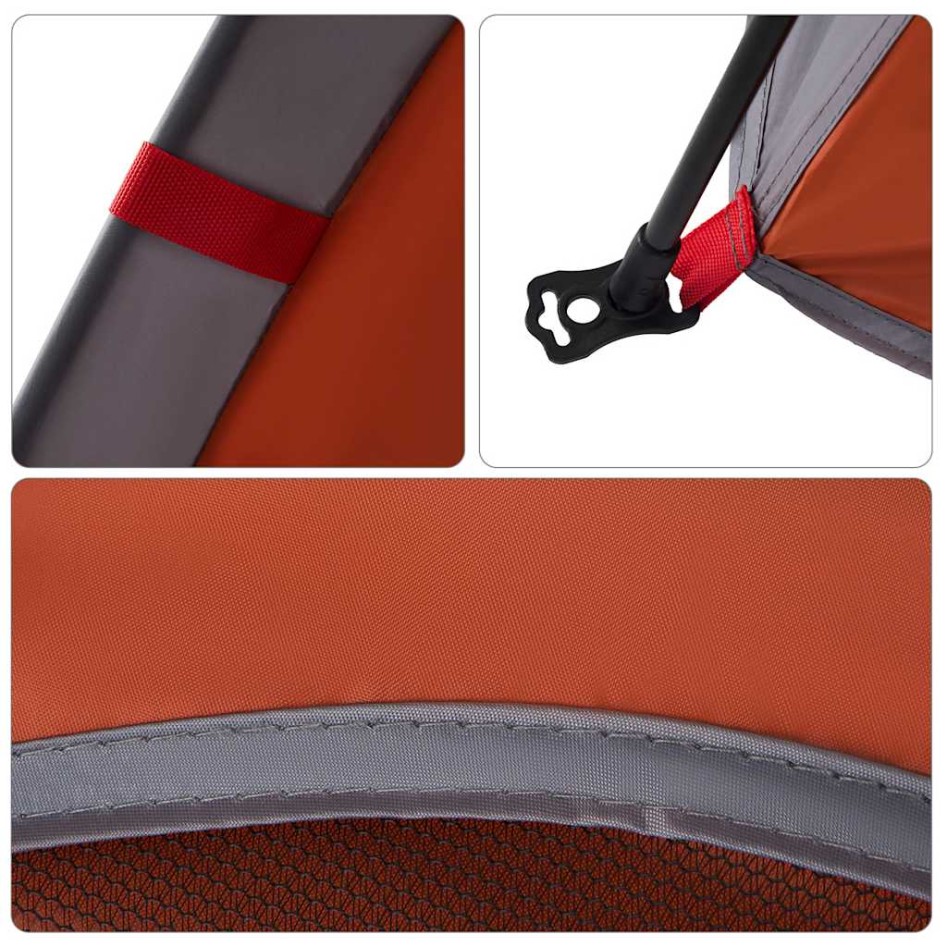 Tienda campaña cabaña 4 personas apertura rápida gris