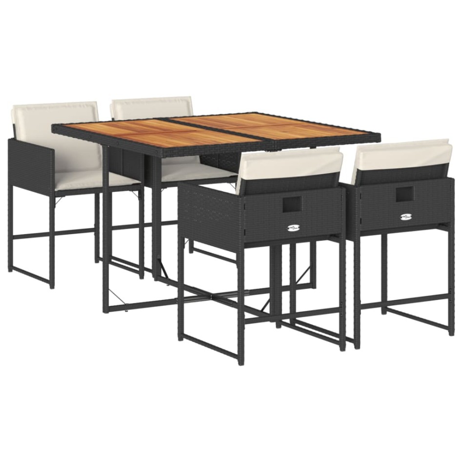 Set de muebles jardín 5 pzas con cojines ratán sintético