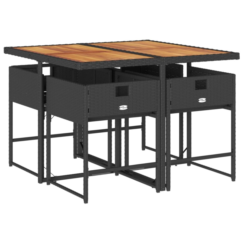 Set de muebles jardín 5 pzas con cojines ratán sintético