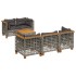 Set de muebles de jardín 6 pzas y cojines ratán sintético