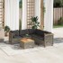 Set de muebles de jardín 6 pzas y cojines ratán sintético