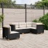Set de muebles de jardín 5 pzas y cojines ratán sintético