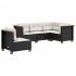 Set de muebles de jardín 5 pzas y cojines ratán sintético