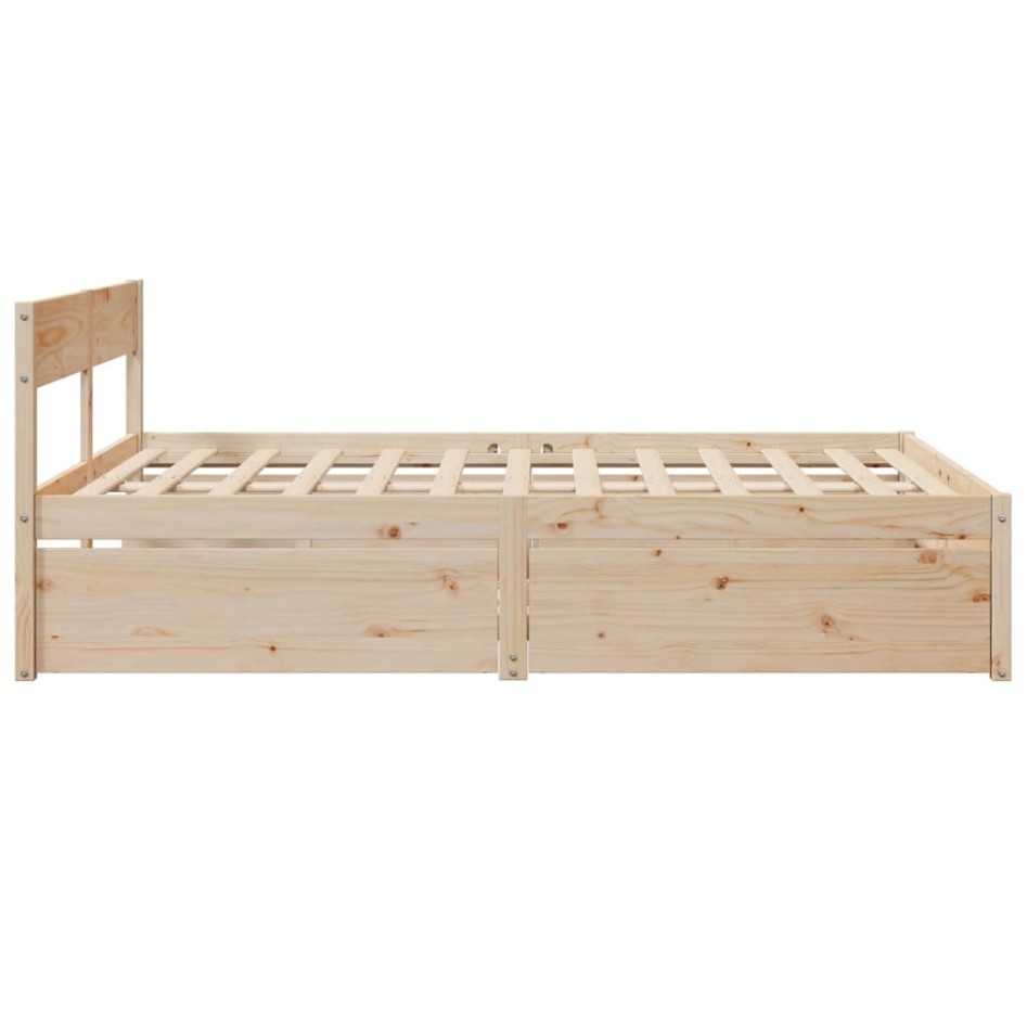 Estructura de cama sin colchón madera de pino blanco 150x200