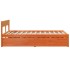 Cama sin colchón madera maciza de pino marrón cera 120x200