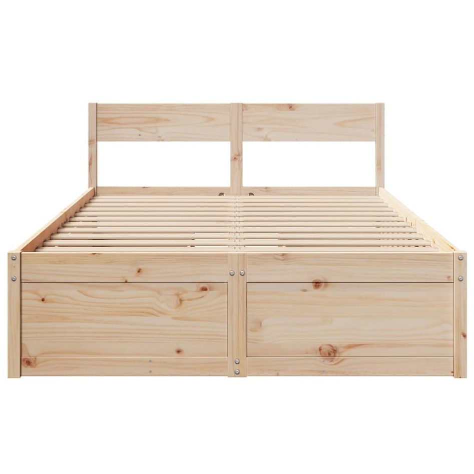 Estructura de cama sin colchón madera de pino maciza 120x200