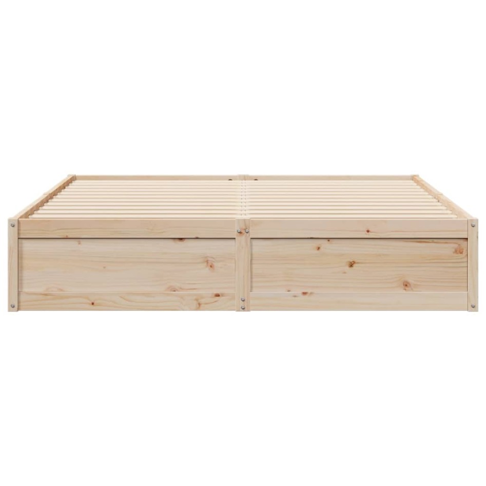 Estructura de cama sin colchón madera maciza de pino 180x200