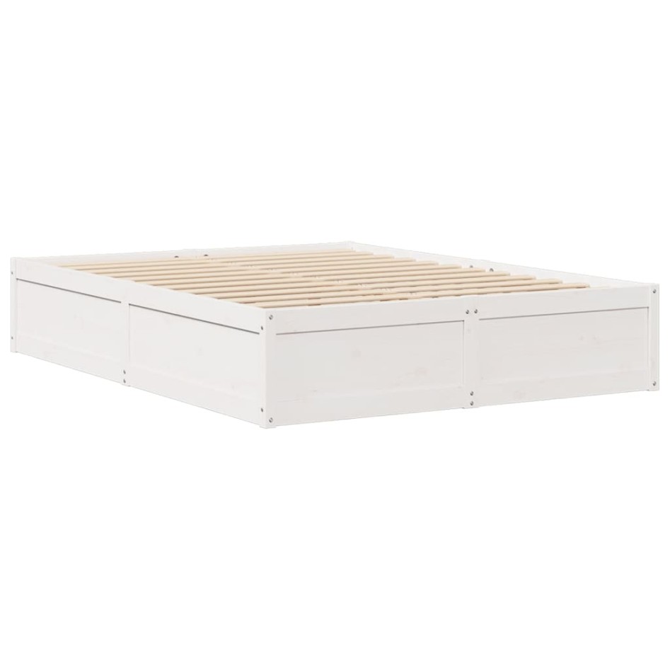 Estructura de cama sin colchón madera maciza de pino 160x200