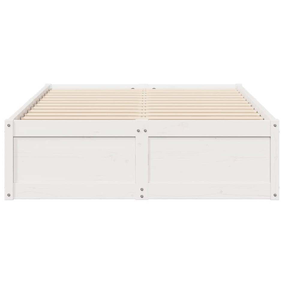 Estructura de cama sin colchón madera de pino blanco 135x190