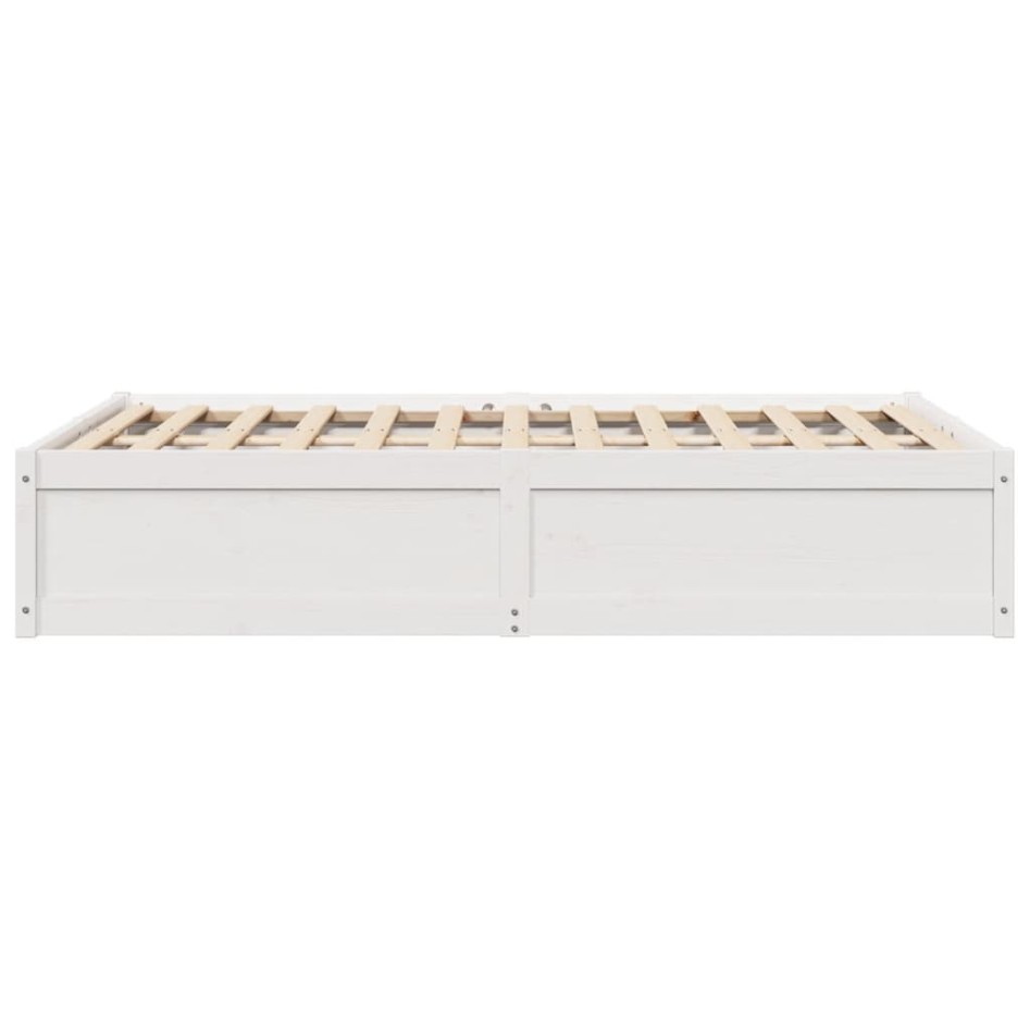 Estructura de cama sin colchón madera de pino blanco 135x190