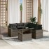 Set de muebles de jardín 6 pzas y cojines ratán sintético