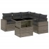 Set de muebles de jardín 6 pzas y cojines ratán sintético
