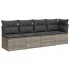 Set de muebles de jardín 9 pzas y cojines ratán sintético