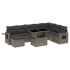 Set de muebles de jardín 9 pzas y cojines ratán sintético