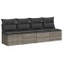 Set de muebles de jardín 9 pzas y cojines ratán sintético