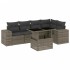 Set de muebles de jardín 6 pzas y cojines ratán sintético