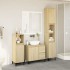 Set de muebles de baño 3 pzas madera contrachapada roble