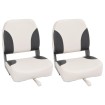 Asientos de barco plegables con respaldo alto 2 uds 41x36x48 cm