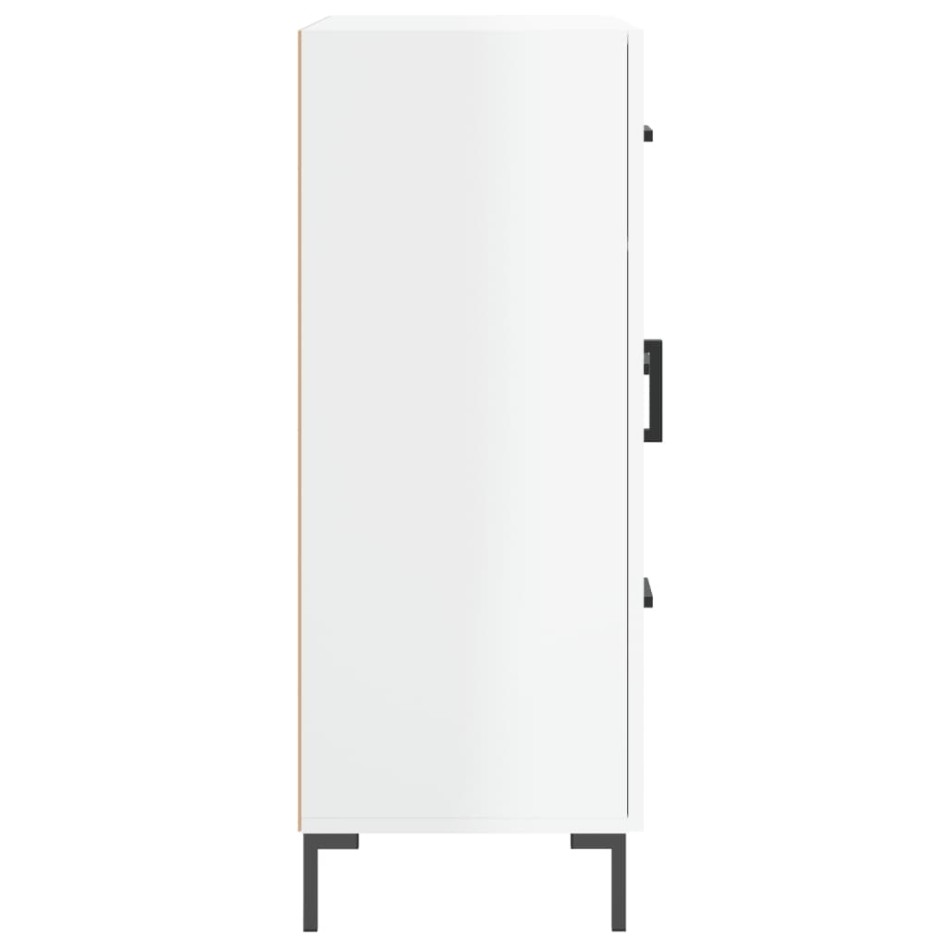 Aparador de madera contrachapada blanco brillante 69,5x34x90