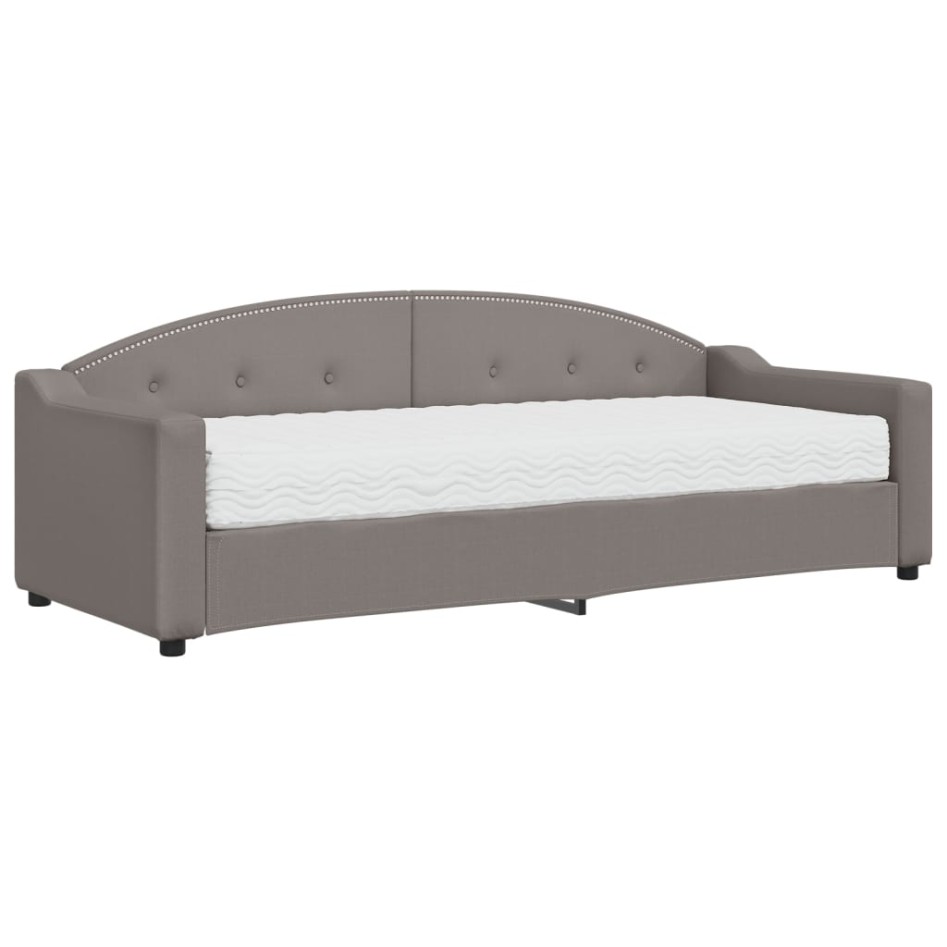 Sofá cama con colchón tela gris taupe 80x200