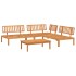 Set de sofás de palets de jardín 4 pzas madera maciza de