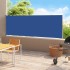 Toldo lateral retráctil para patio azul 220x500