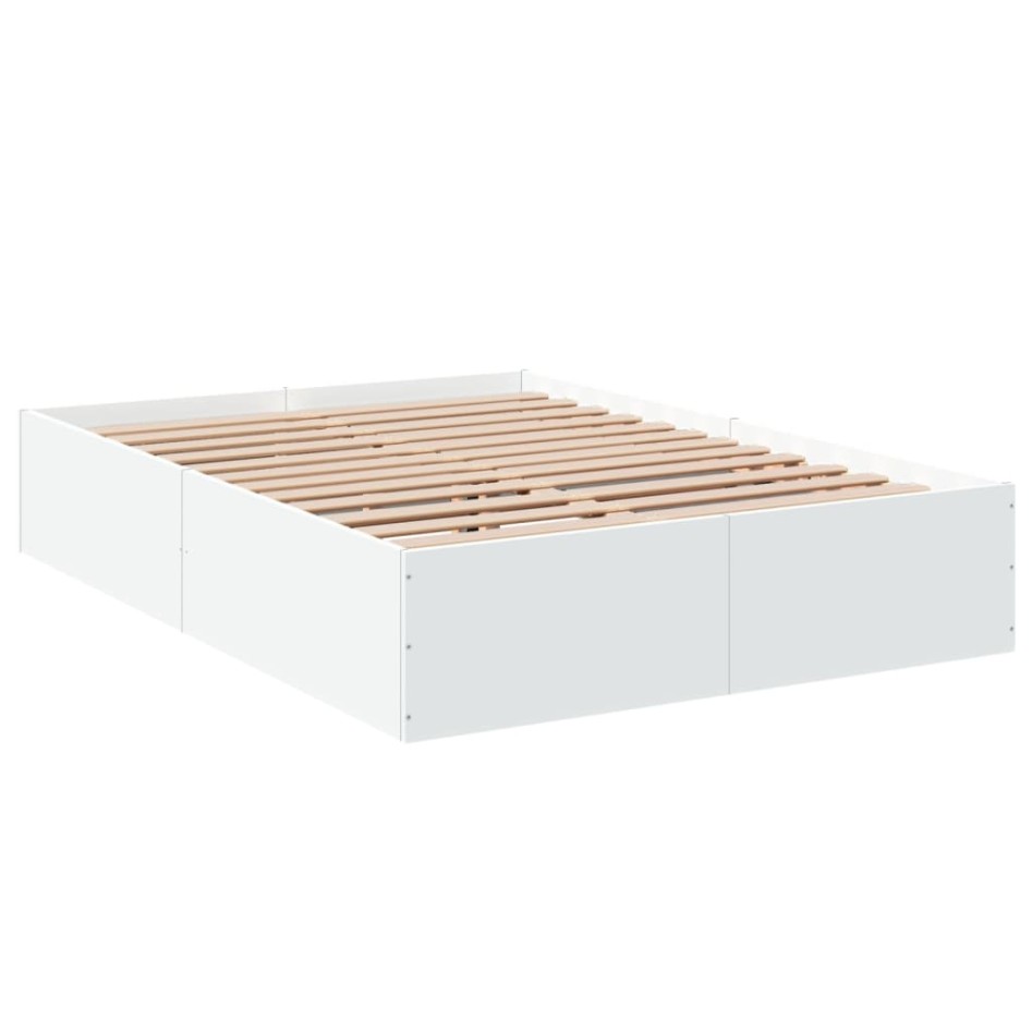 Estructura de cama madera de ingeniería blanca 135x190