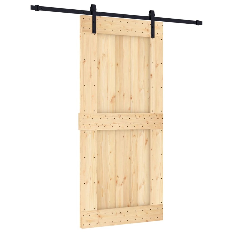 Puerta corredera con herrajes madera maciza de pino 95x210