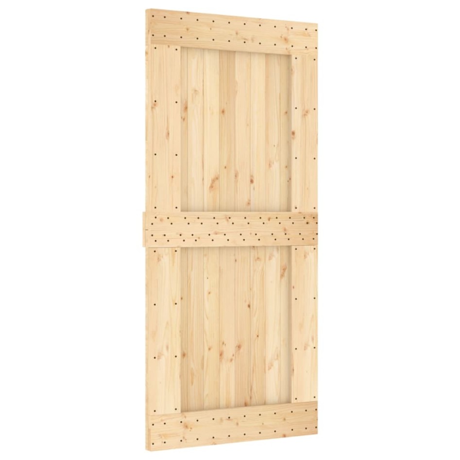 Puerta corredera con herrajes madera maciza de pino 95x210
