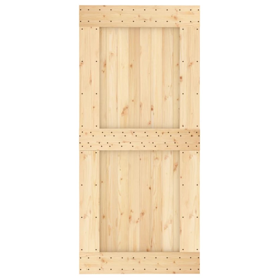 Puerta corredera con herrajes madera maciza de pino 95x210